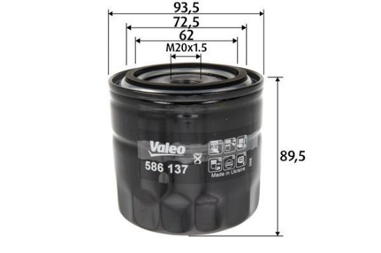 Obrázok Olejový filter VALEO  586137