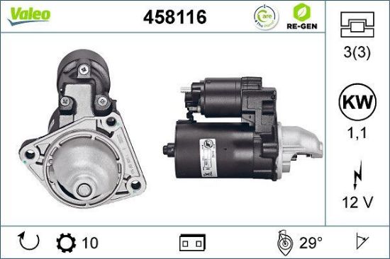 Obrázok żtartér VALEO  RE-GEN REMANUFACTURED 458116