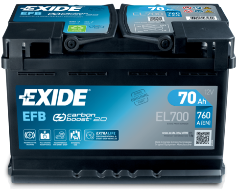 Obrázok Batéria EXIDE EFB 12V/70Ah/760A