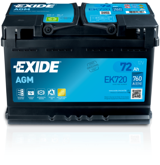 Obrázok Batéria EXIDE AGM 12V/72Ah/760A