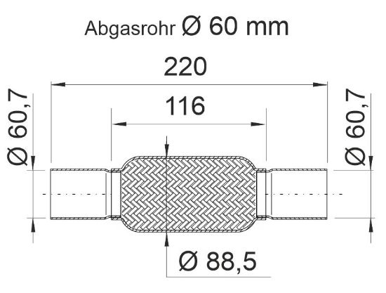 Obrázok Prużný diel výfuku ERNST  460132