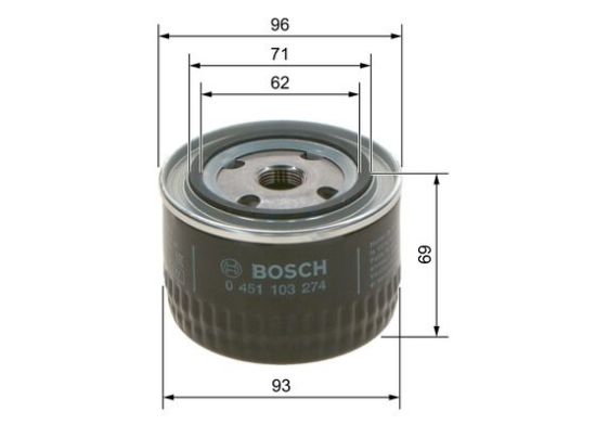Obrázok Olejový filter BOSCH P3274
