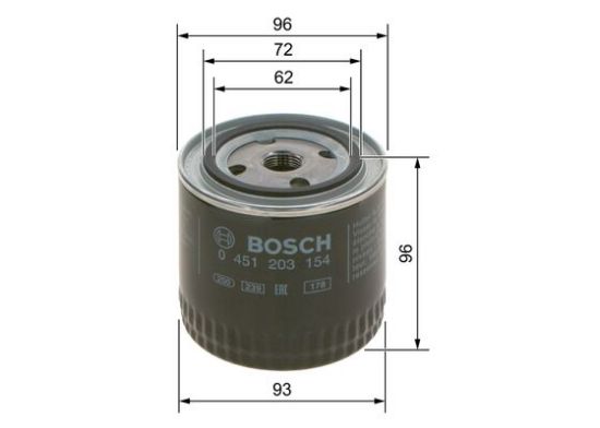 Obrázok Olejový filter BOSCH P3154
