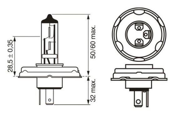 Obrázok żiarovka pre hlavný svetlomet BOSCH Pure Light WS 1987302021