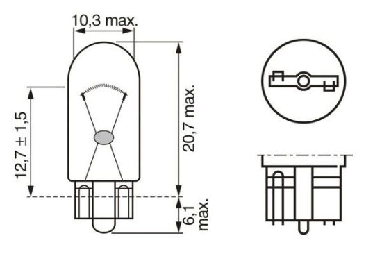 Obrázok żiarovka pre smerové svetlo BOSCH Pure Light WS 1987302206