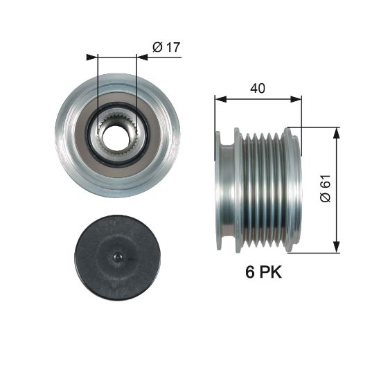 Obrázok Voľnobeżka alternátora GATES DriveAlign® OAP7013