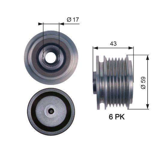 Obrázok Voľnobeżka alternátora GATES DriveAlign® OAP7112