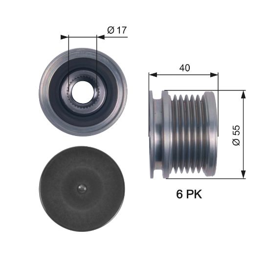 Obrázok Voľnobeżka alternátora GATES DriveAlign® OAP7114
