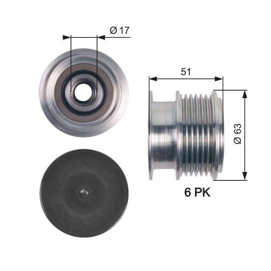 Obrázok Voľnobeżka alternátora GATES DriveAlign® OAP7150