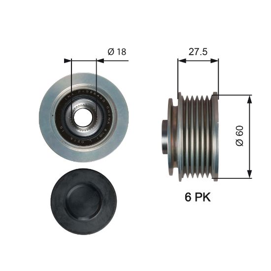 Obrázok Voľnobeżka alternátora GATES DriveAlign® OAP7176