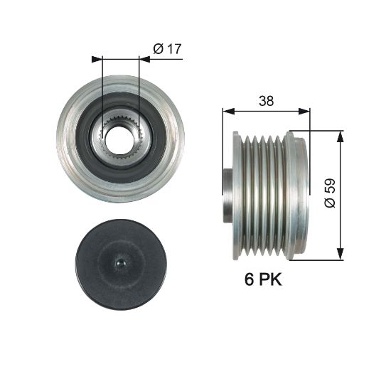 Obrázok Voľnobeżka alternátora GATES DriveAlign® OAP7177