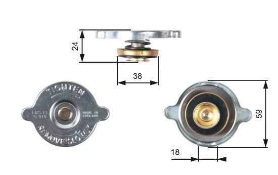 Obrázok Uzatvárací kryt, chladič GATES  RC115