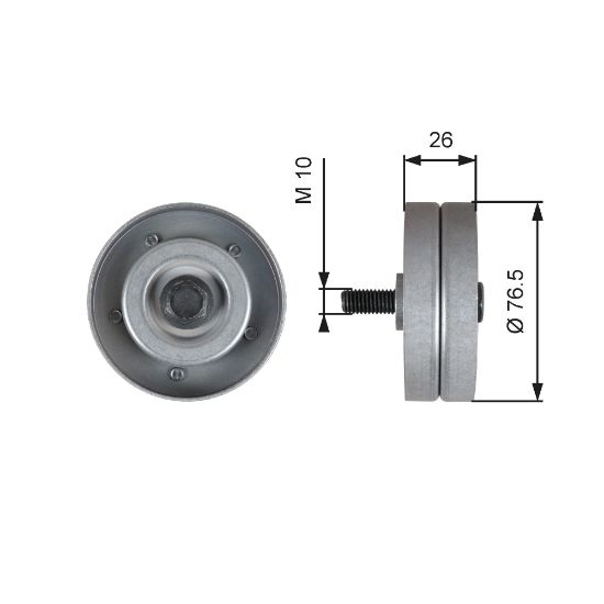 Obrázok Vratná/vodiaca kladka rebrovaného klinového remeňa GATES DriveAlign® T36182