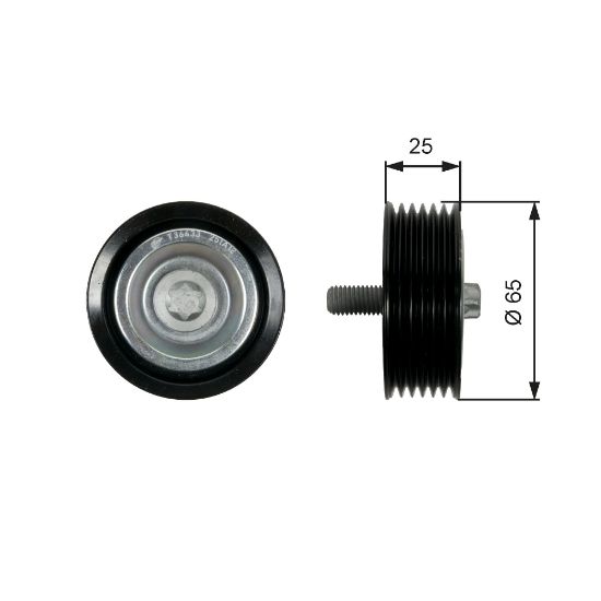 Obrázok Vratná/vodiaca kladka rebrovaného klinového remeňa GATES DriveAlign® T36433