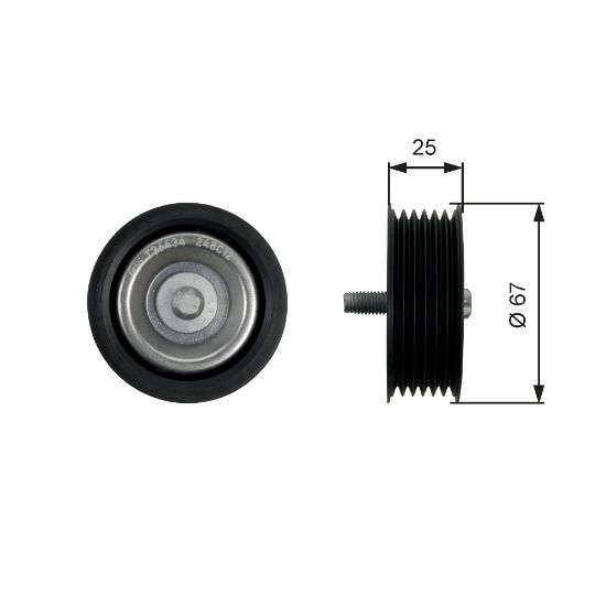 Obrázok Vratná/vodiaca kladka rebrovaného klinového remeňa GATES DriveAlign® T36434