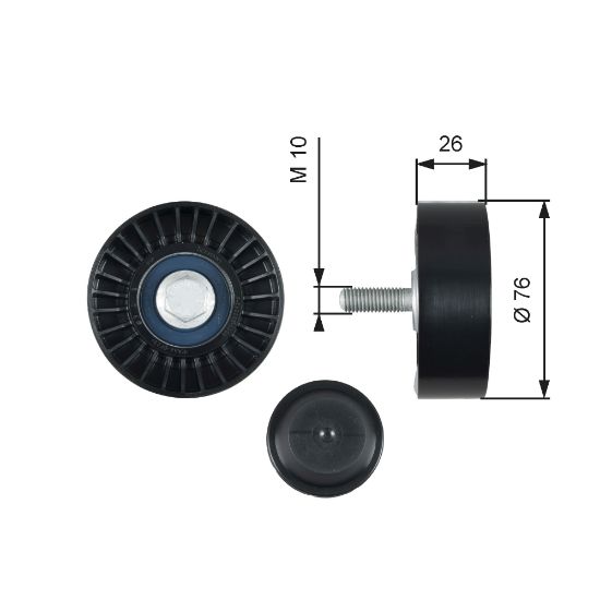 Obrázok Vratná/vodiaca kladka rebrovaného klinového remeňa GATES DriveAlign® T36485