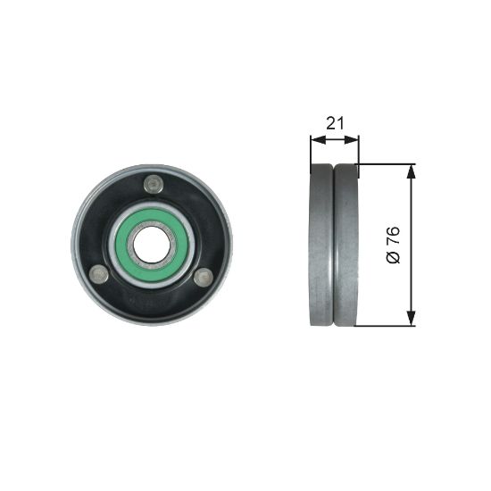 Obrázok Vratná/vodiaca kladka rebrovaného klinového remeňa GATES DriveAlign® T36730