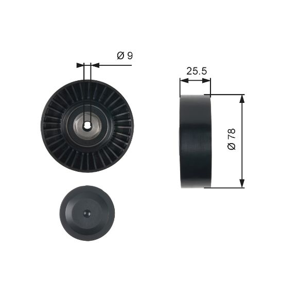 Obrázok Vratná/vodiaca kladka rebrovaného klinového remeňa GATES DriveAlign® T38087