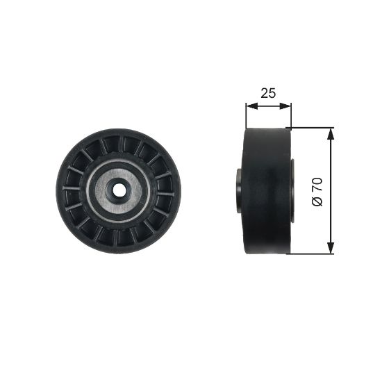 Obrázok Vratná/vodiaca kladka rebrovaného klinového remeňa GATES DriveAlign® T38095