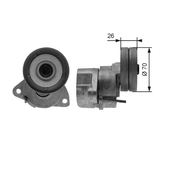 Obrázok Napínacia kladka rebrovaného klinového remeňa GATES DriveAlign® T38154