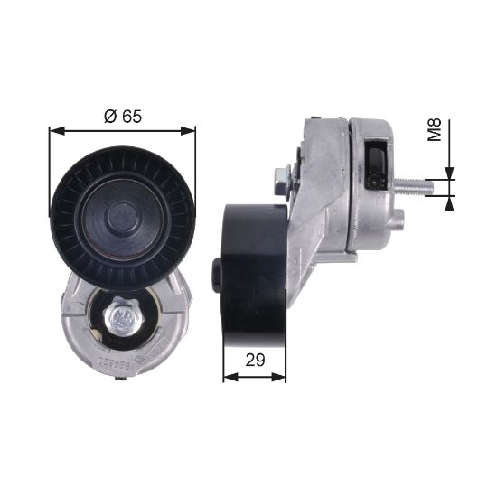 Obrázok Napínacia kladka rebrovaného klinového remeňa GATES DriveAlign® T38356