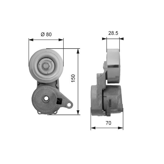 Obrázok Napinák rebrovaného klinového remeňa GATES DriveAlign® T38413