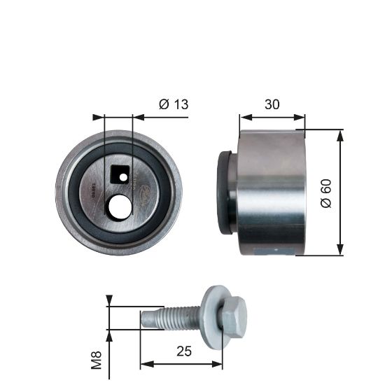 Obrázok Napínacia kladka ozubeného remeňa GATES PowerGrip® T41139