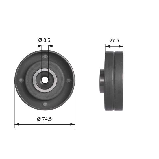 Obrázok Obehová/vodiaca kladka ozubeného remeňa GATES PowerGrip® T41174