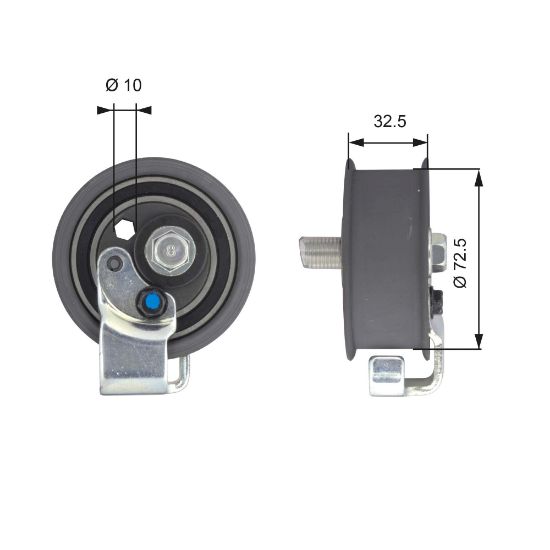 Obrázok Napínacia kladka ozubeného remeňa GATES PowerGrip® T43065