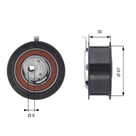 Obrázok Napínacia kladka ozubeného remeňa GATES PowerGrip® T43069