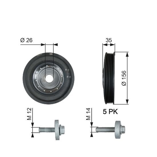 Obrázok Remenica kľukového hriadeľa GATES DriveAlign® TVD1007A