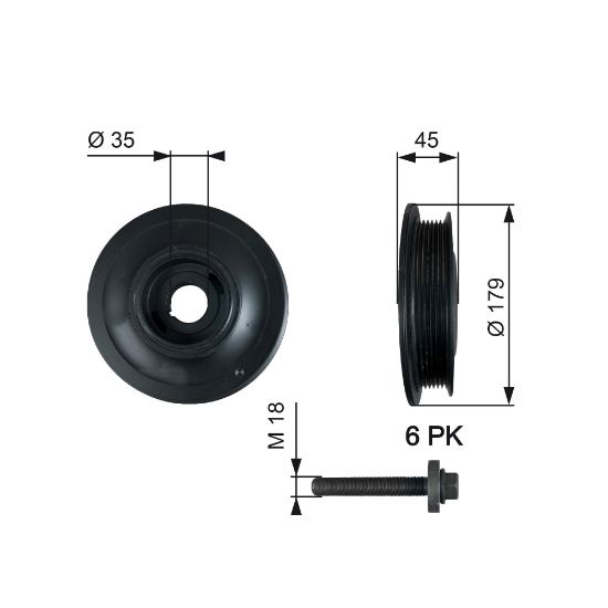 Obrázok Remenica kľukového hriadeľa GATES DriveAlign® TVD1012A