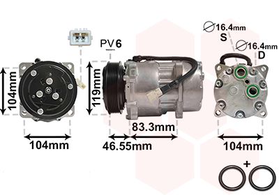Obrázok Kompresor klimatizácie VAN WEZEL *** IR PLUS *** 0900K161
