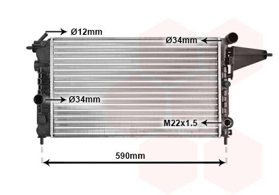 Obrázok Chladič motora VAN WEZEL  37002161