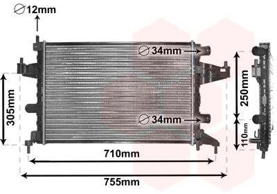 Obrázok Chladič motora VAN WEZEL  37002303