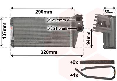 Obrázok Výmenník tepla vnútorného kúrenia VAN WEZEL *** IR PLUS *** 40006227