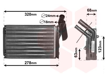 Obrázok Výmenník tepla vnútorného kúrenia VAN WEZEL *** IR PLUS *** 43006048