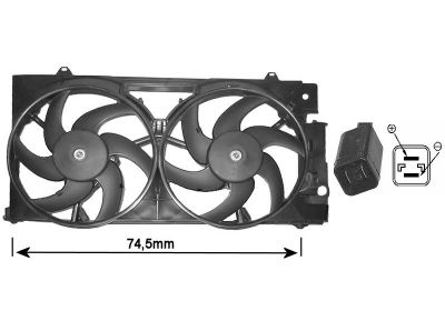 Obrázok Ventilátor chladenia motora VAN WEZEL  0903749