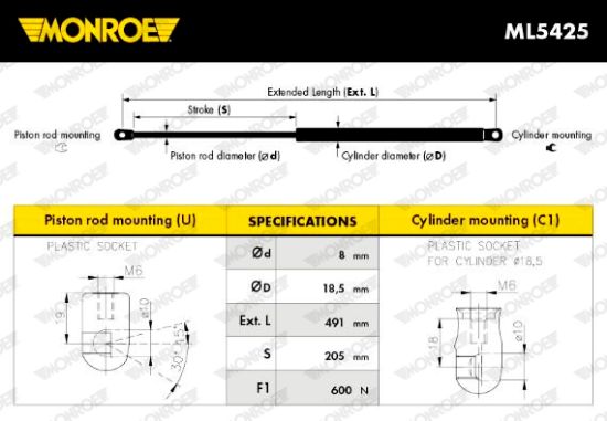 Obrázok Tlmič pérovania MONROE RIDE-LEVELER MA765