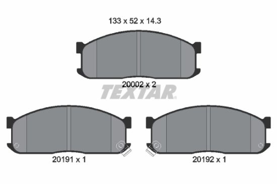 Obrázok Sada brzdových platničiek kotúčovej brzdy TEXTAR  2000201