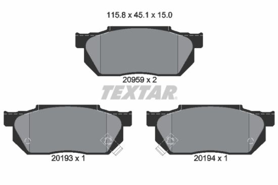 Obrázok Sada brzdových platničiek kotúčovej brzdy TEXTAR  2095902