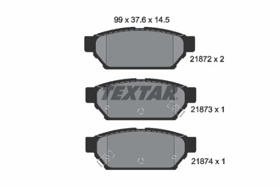 Obrázok Sada brzdových platničiek kotúčovej brzdy TEXTAR  2187202