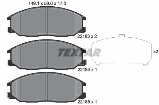 Obrázok Sada brzdových platničiek kotúčovej brzdy TEXTAR Q+ 2218301