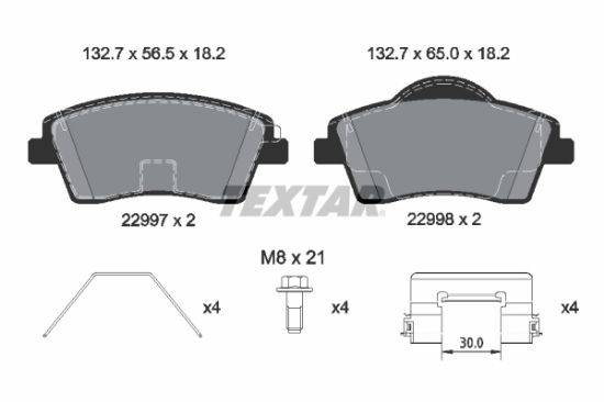 Obrázok Sada brzdových platničiek kotúčovej brzdy TEXTAR Q+ 2299701