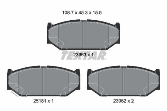 Obrázok Sada brzdových platničiek kotúčovej brzdy TEXTAR Q+ 2396302