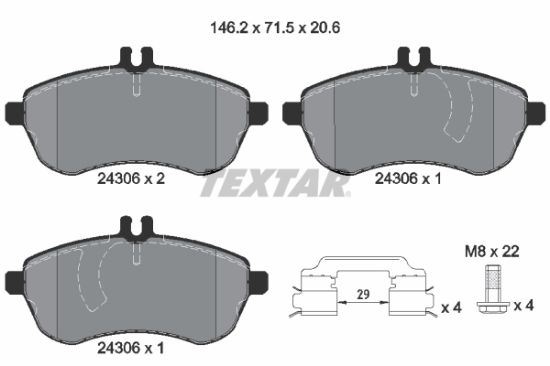 Obrázok Sada brzdových platničiek kotúčovej brzdy TEXTAR epad 2430682