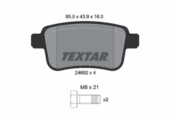 Obrázok Sada brzdových platničiek kotúčovej brzdy TEXTAR Q+ 2469204