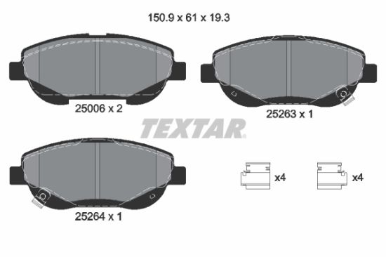 Obrázok Sada brzdových platničiek kotúčovej brzdy TEXTAR Q+ 2500601