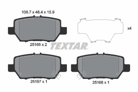Obrázok Sada brzdových platničiek kotúčovej brzdy TEXTAR  2516601