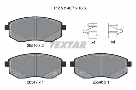 Obrázok Sada brzdových platničiek kotúčovej brzdy TEXTAR Q+ 2654601